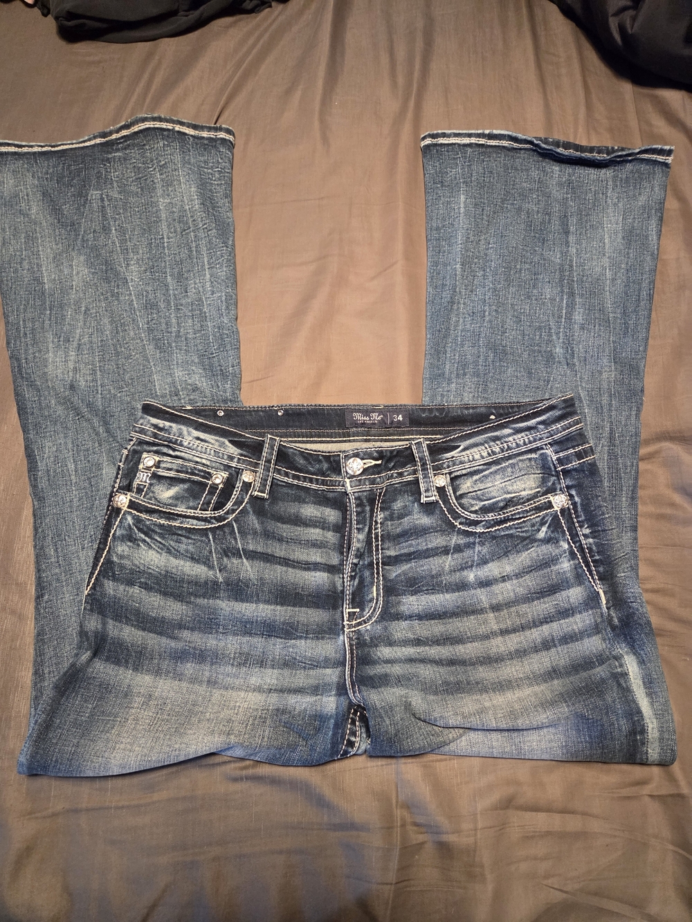 Miss Me Universal Flare Mid-Rise Embellished Jeans